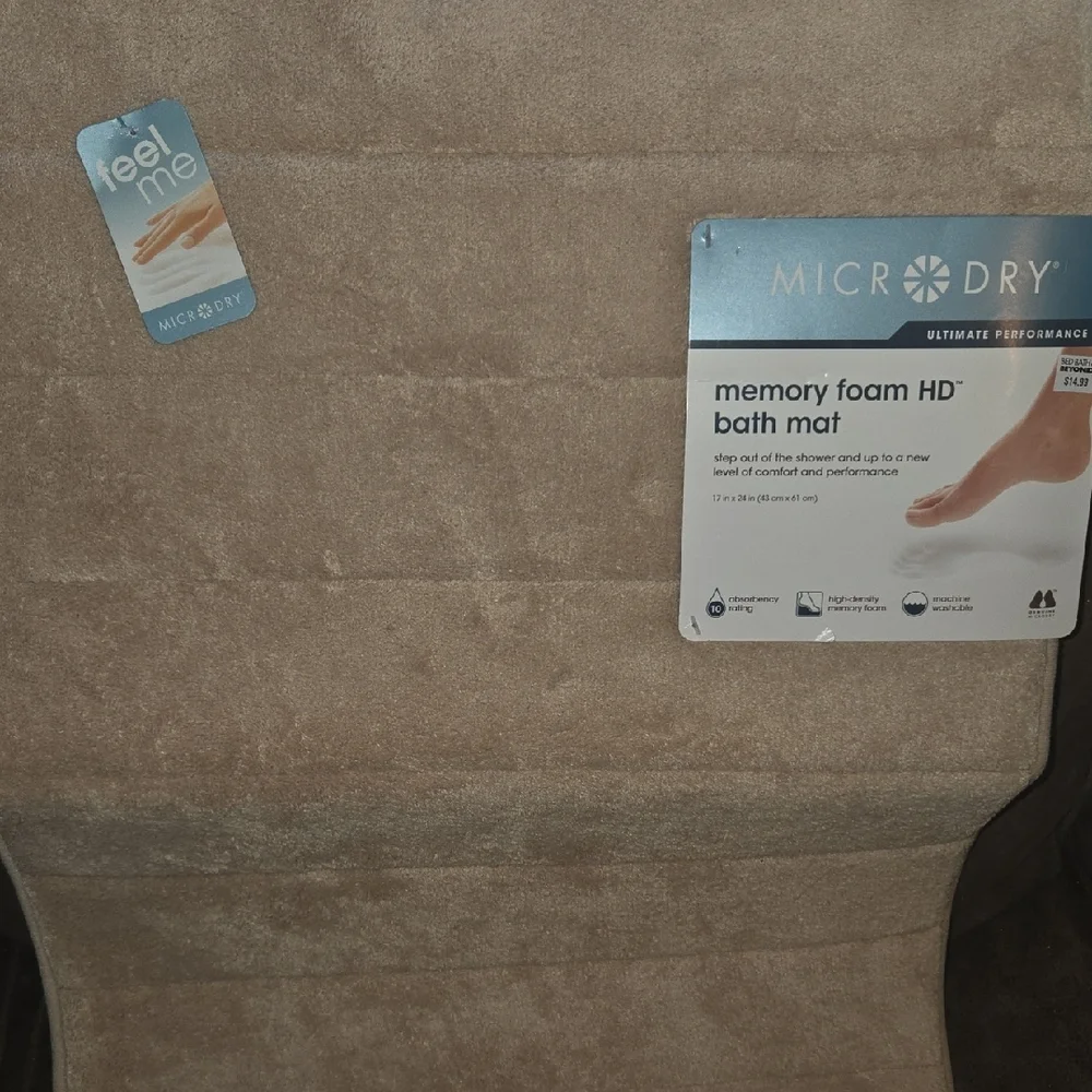 Memory Foam HD Bath Mat - Beige